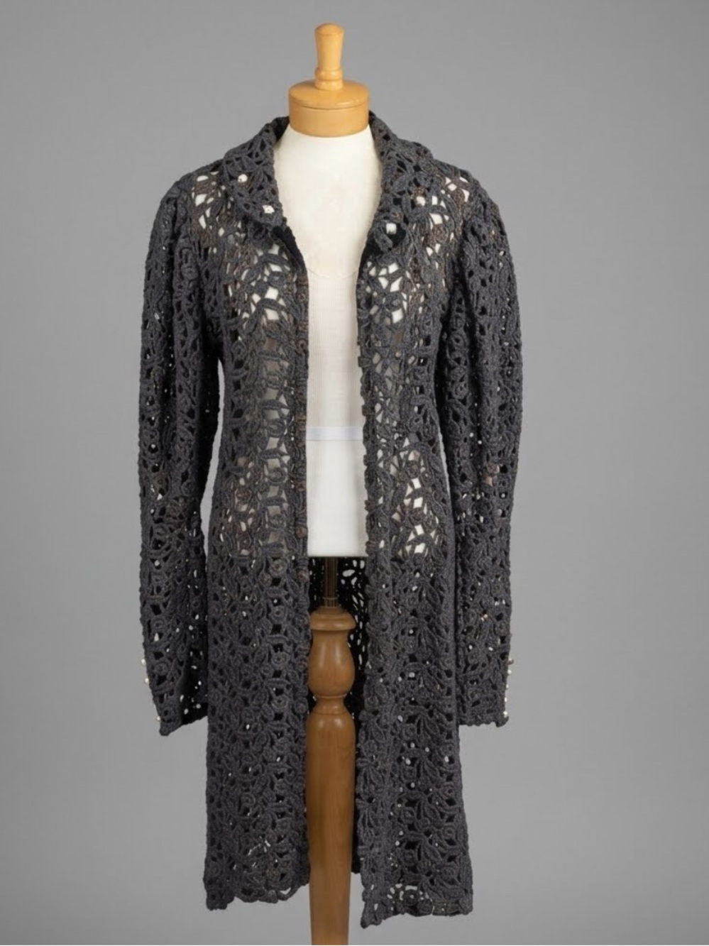 VINTAGE y2k CUSTO BARCELONA 100% wool lace whimsigoth jacket made in Spain